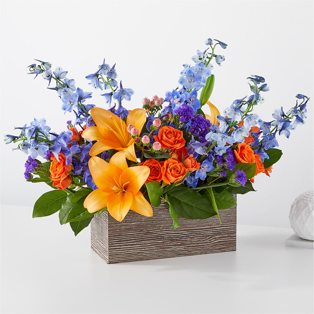 Radiant Citrus Box Bouquet – Double D Flower Shop, Mercedes TX