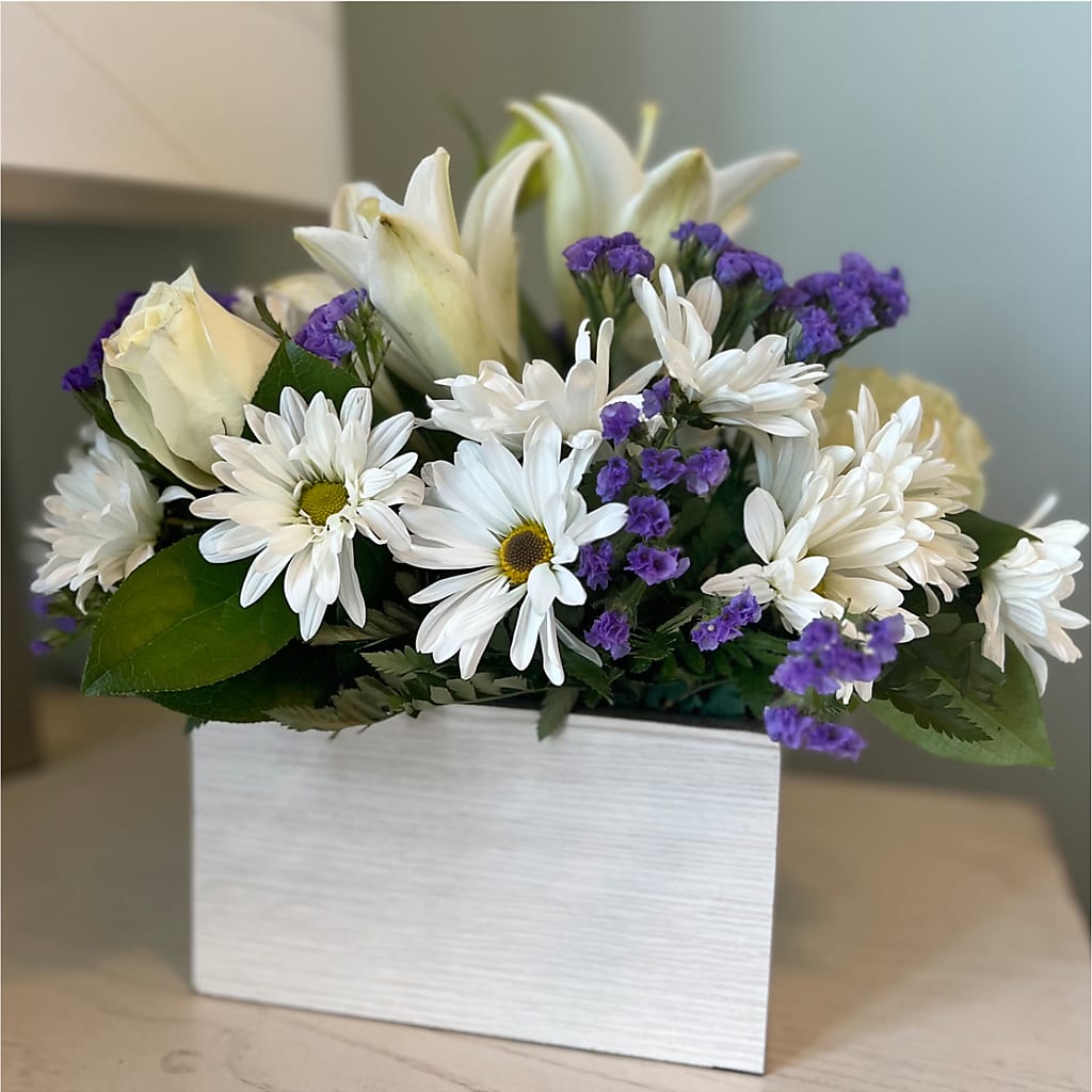Beyond Blue Box Bouquet – Double D Flower Shop, Mercedes TX