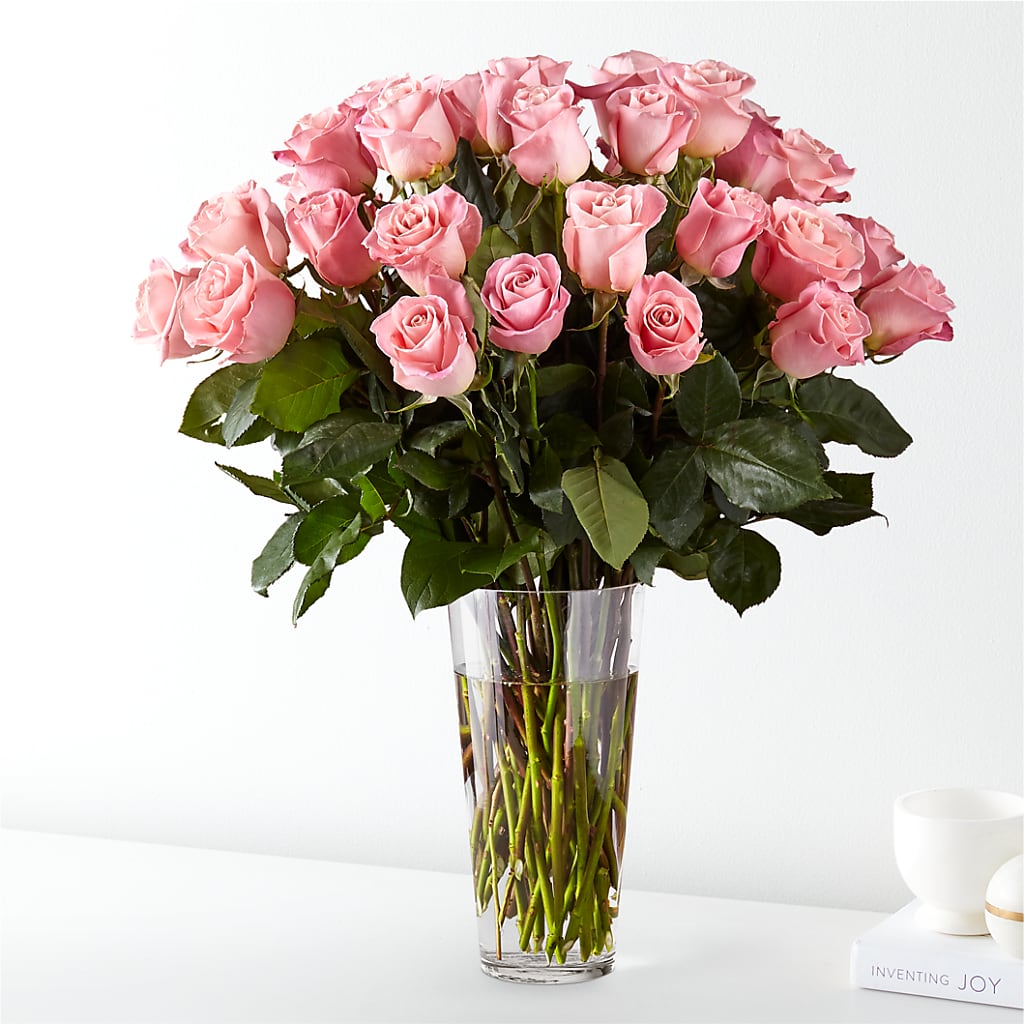 Long Stem Pink Rose Bouquet – Double D Flower Shop, Mercedes TX