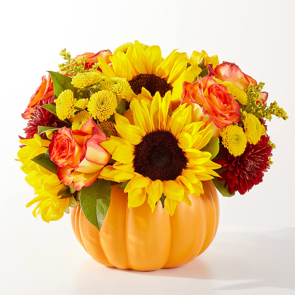 Golden Gourd Pumpkin Bouquet – Double D Flower Shop, Mercedes TX