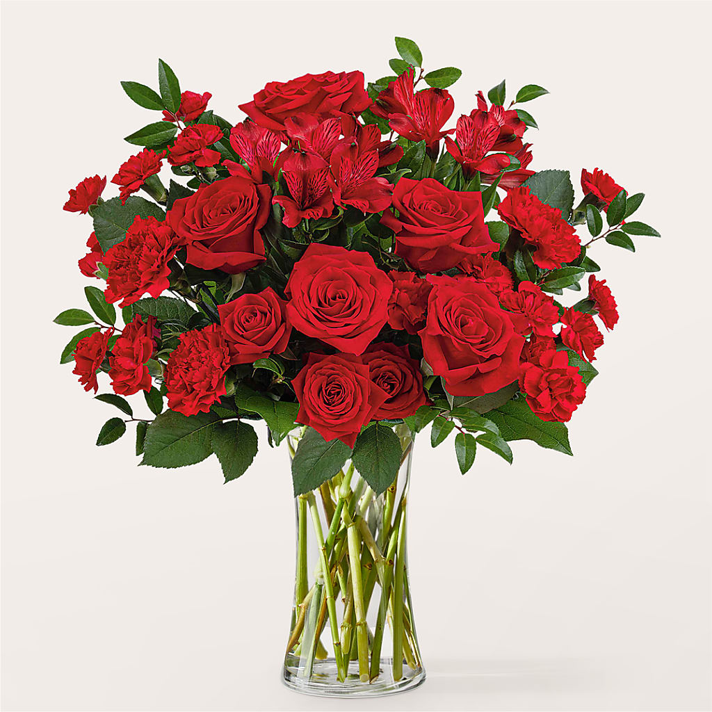Brilliant Ruby Bouquet – Double D Flower Shop, Mercedes TX