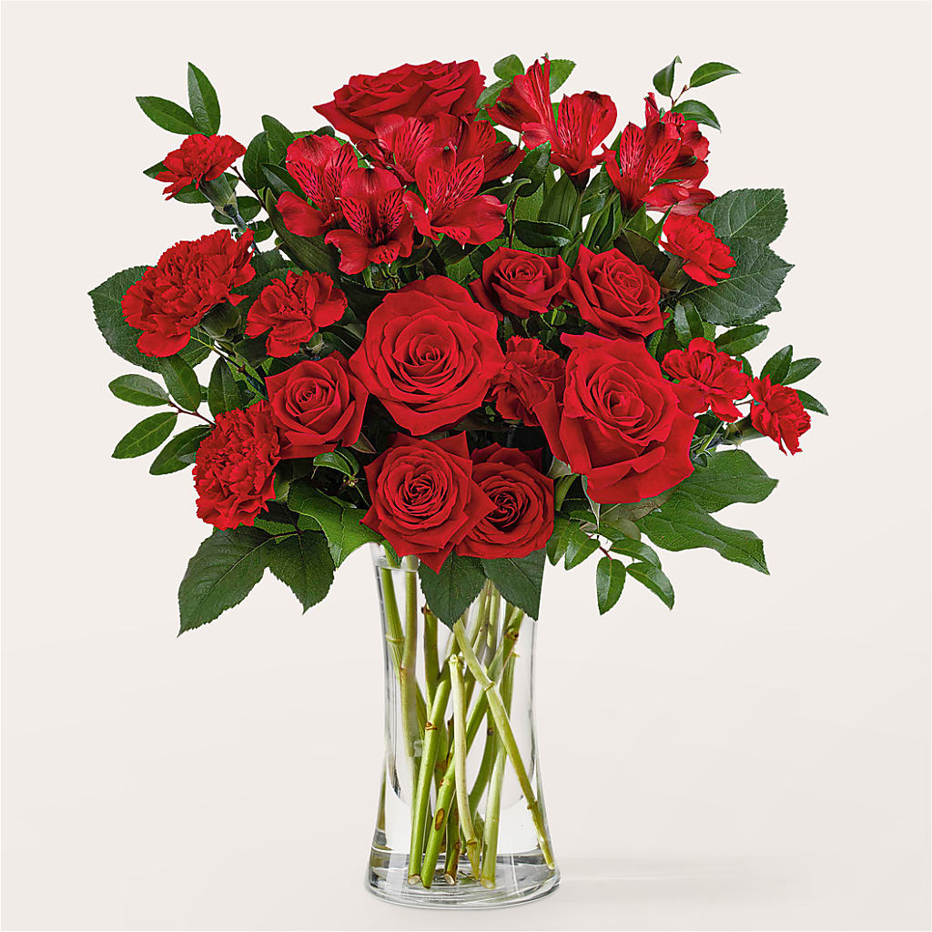 Brilliant Ruby Bouquet – Double D Flower Shop, Mercedes TX