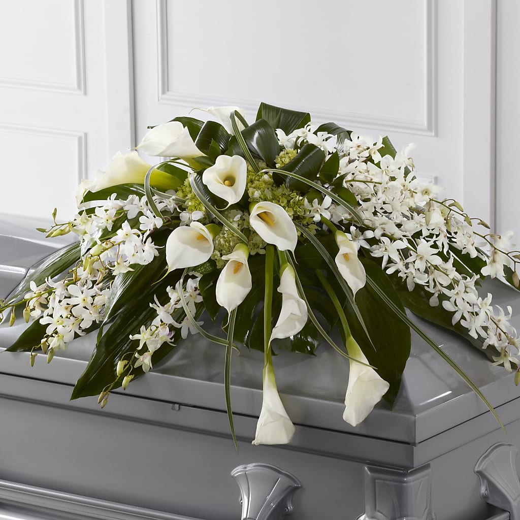 Angel Wings Casket Spray – Double D Flower Shop, Mercedes TX