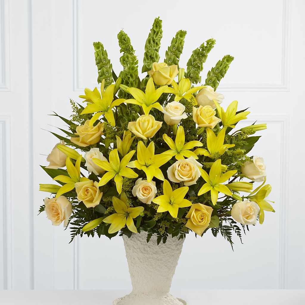 Golden Memories Arrangement – Double D Flower Shop, Mercedes TX