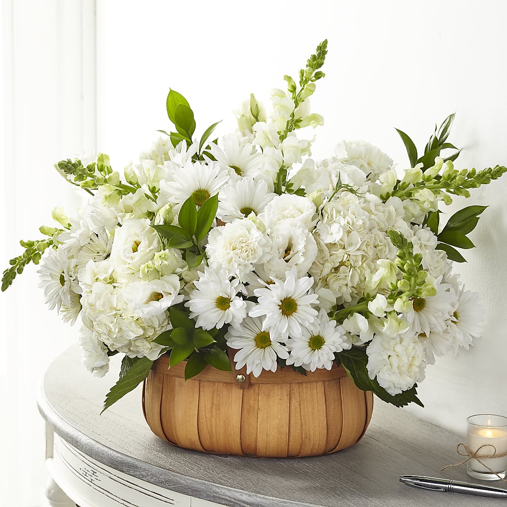 Pure Ivory Basket – Double D Flower Shop, Mercedes TX