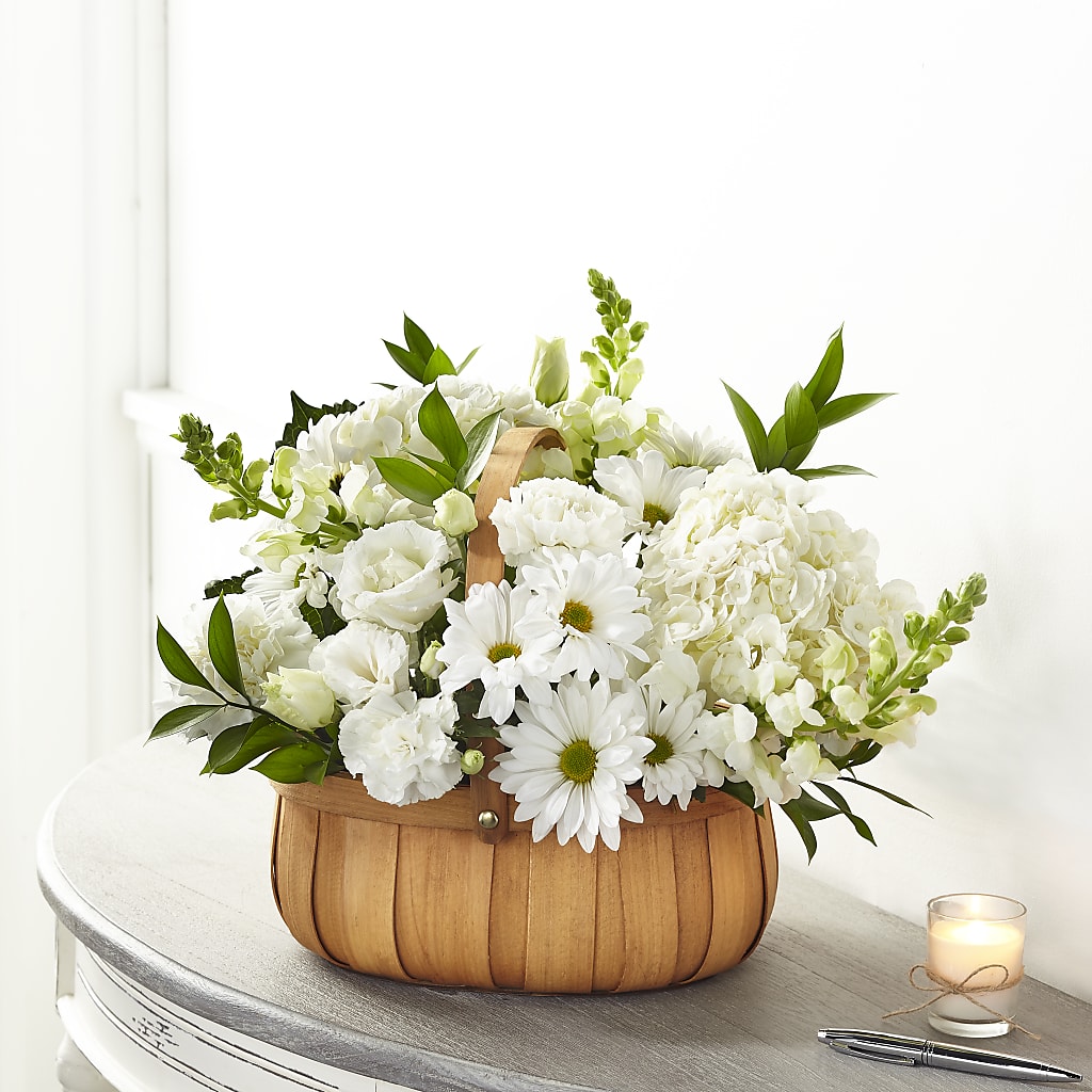 Pure Ivory Basket – Double D Flower Shop, Mercedes TX