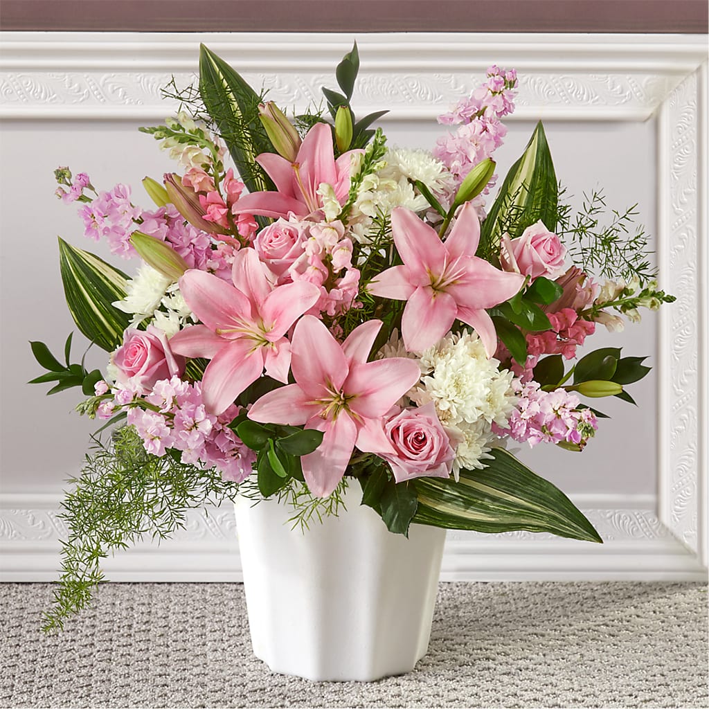 Simply Serene Floor Basket – Double D Flower Shop, Mercedes TX