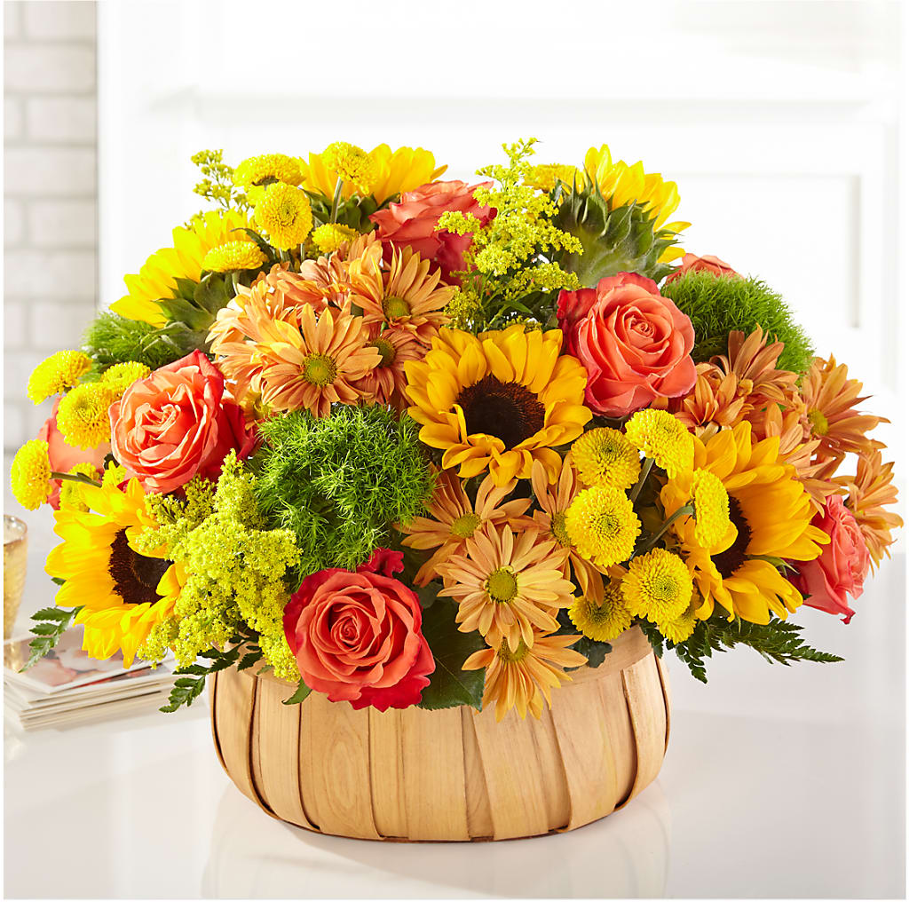Harvest Sunflower Basket – Double D Flower Shop, Mercedes TX
