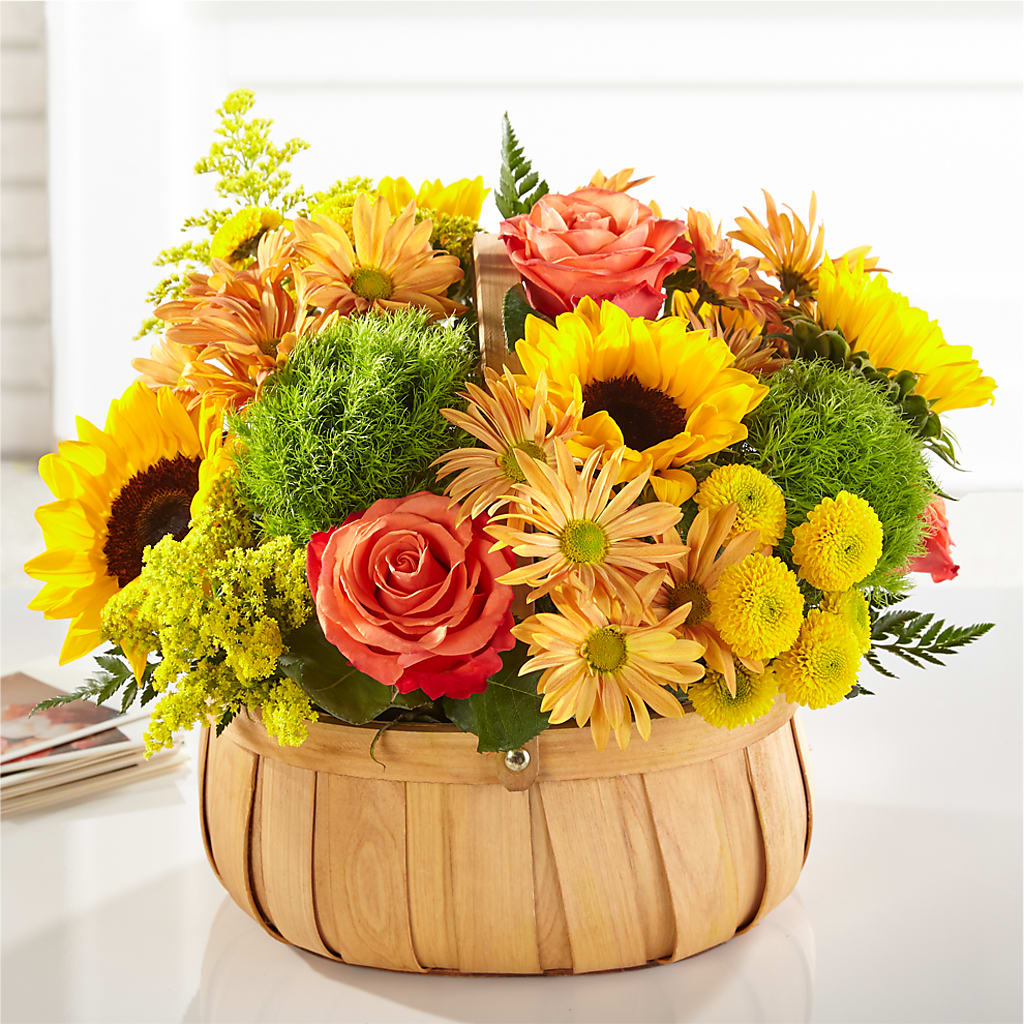 Harvest Sunflower Basket – Double D Flower Shop, Mercedes TX