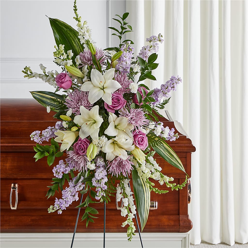 Grateful Hearts Standing Spray – Double D Flower Shop, Mercedes TX