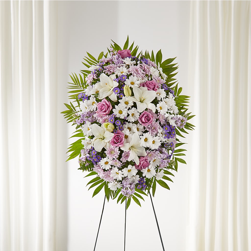 Surrounded by Love Standing Spray – Double D Flower Shop, Mercedes TX