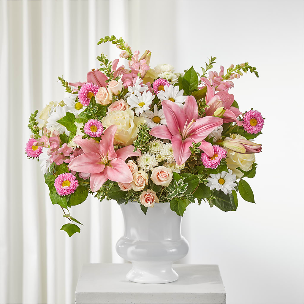 Empathetic Blooms Urn Arrangement – Double D Flower Shop, Mercedes TX