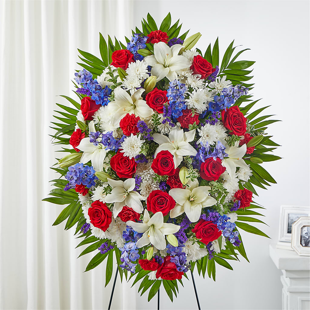Cherished Service Standing Spray – Double D Flower Shop, Mercedes TX