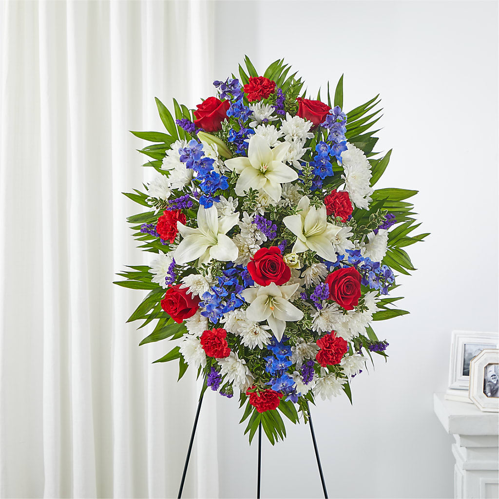 Cherished Service Standing Spray – Double D Flower Shop, Mercedes TX