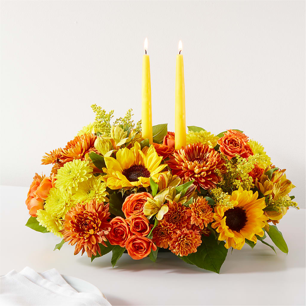 Autumn Harmony Centerpiece – Double D Flower Shop, Mercedes TX