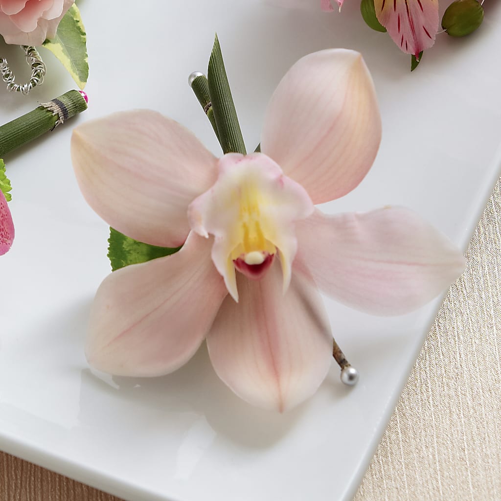 Pink Cymbidium Boutonniere – Double D Flower Shop, Mercedes TX