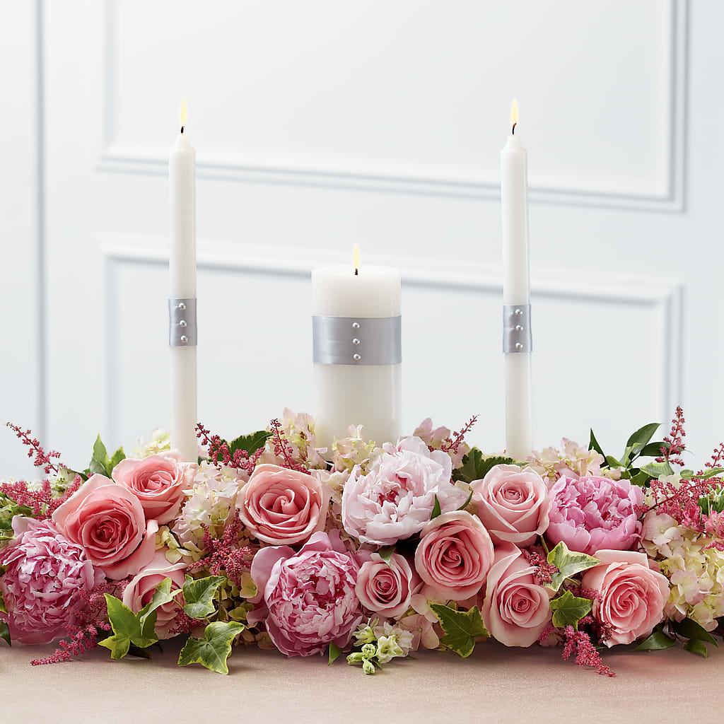 Worldwide Romance Unity Candle Arrangement – Double D Flower Shop, Mercedes TX