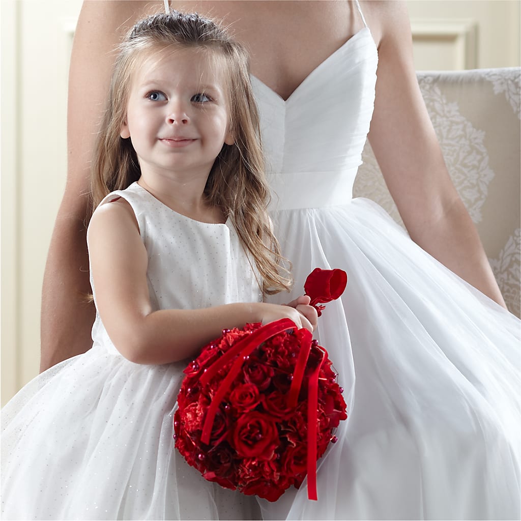 Pure at Heart Flower Girl Arrangement – Double D Flower Shop, Mercedes TX