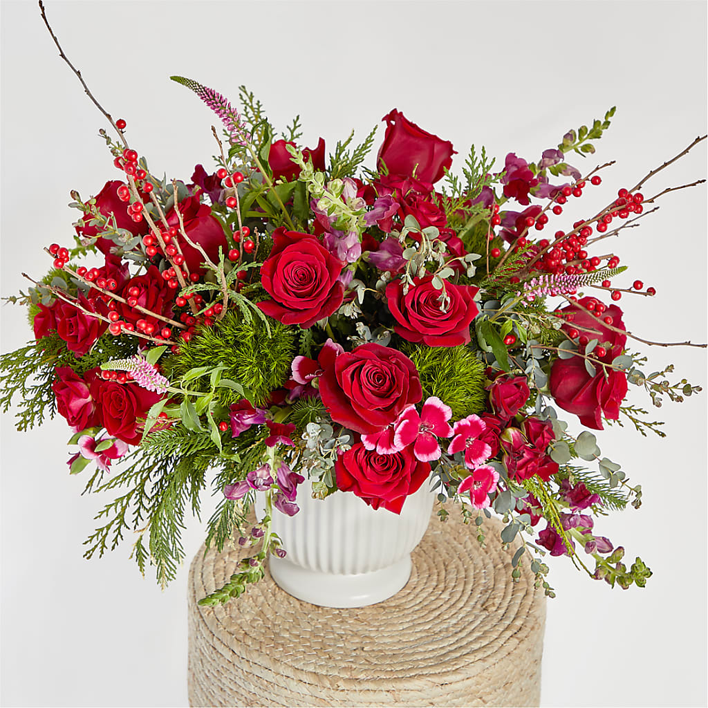 Big Red Bow Bouquet –  Double D Flower Shop, Mercedes TX