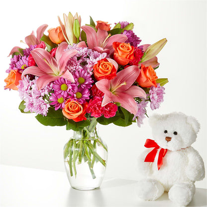 One and Only Bouquet and Bear Bundle –  Double D Flower Shop, Mercedes TX