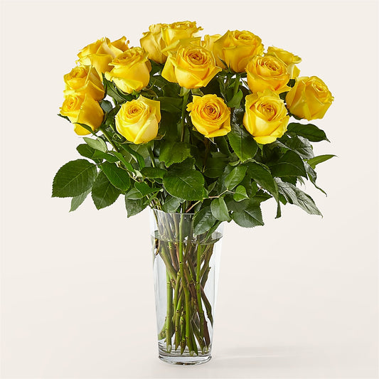 Long Stem Yellow Rose Bouquet –  Double D Flower Shop, Mercedes TX