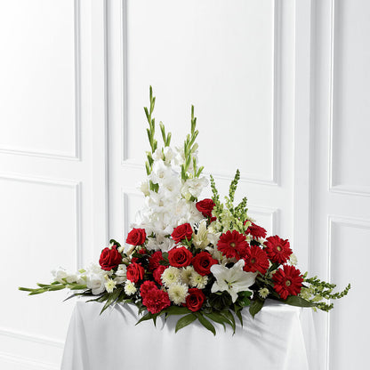 Crimson & White Arrangement –  Double D Flower Shop, Mercedes TX