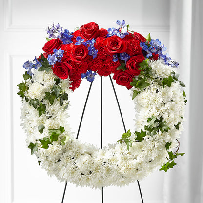 Patriotic Passion Wreath –  Double D Flower Shop, Mercedes TX