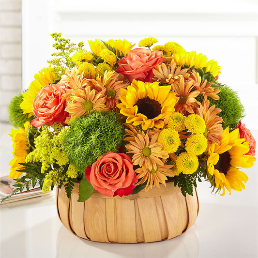 Harvest Sunflower Basket – DOUBLE D FLOWER SHOP, Mercedes TX