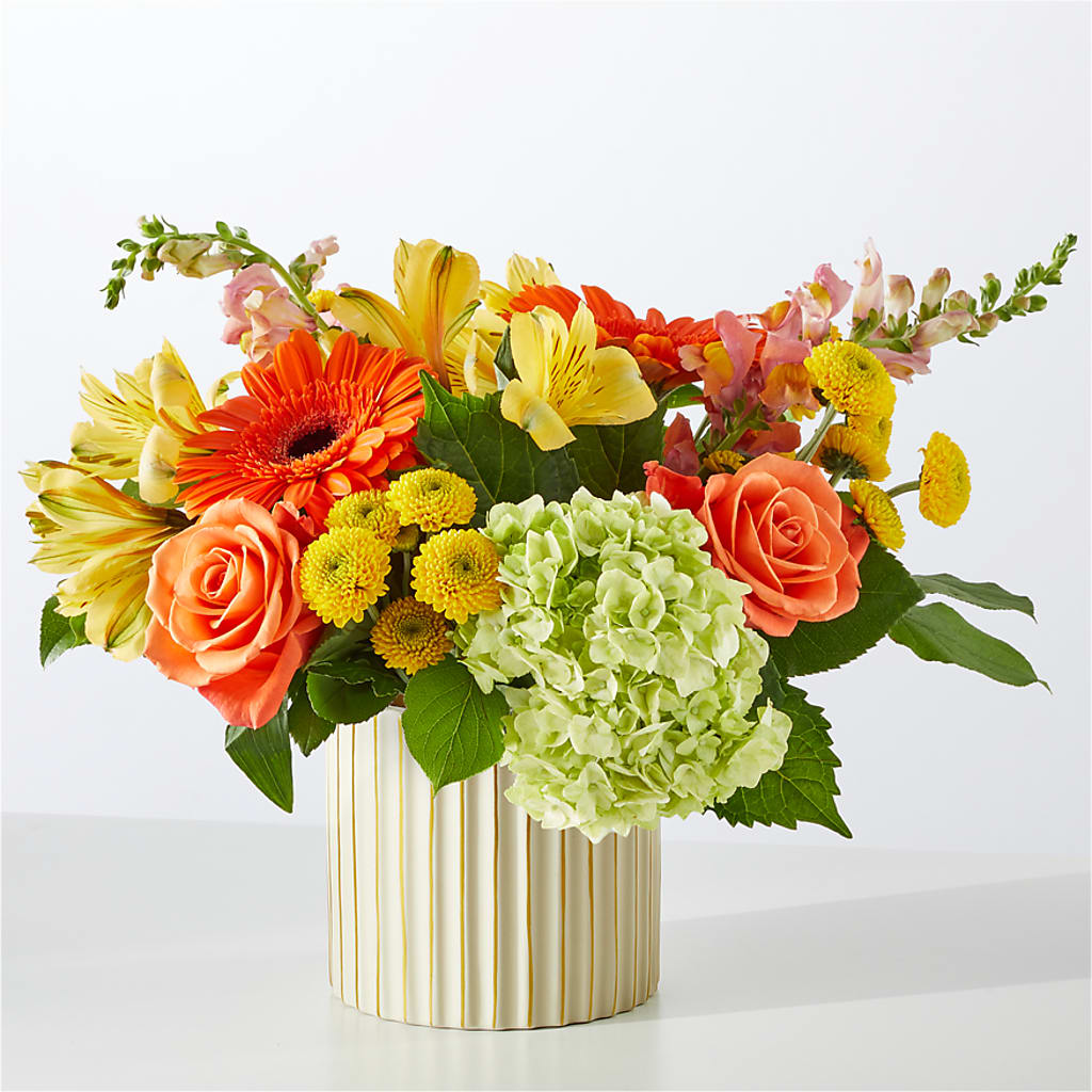Autumn Sunshine Bouquet with Ivory Vase –  Double D Flower Shop, Mercedes TX