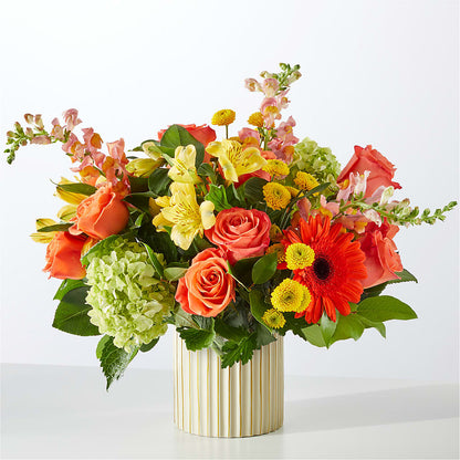 Autumn Sunshine Bouquet with Ivory Vase –  Double D Flower Shop, Mercedes TX