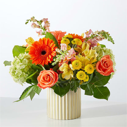 Autumn Sunshine Bouquet with Ivory Vase –  Double D Flower Shop, Mercedes TX