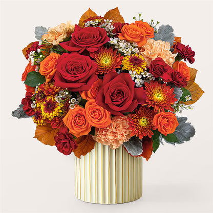 Merlot Bouquet with Ivory Vase –  Double D Flower Shop, Mercedes TX