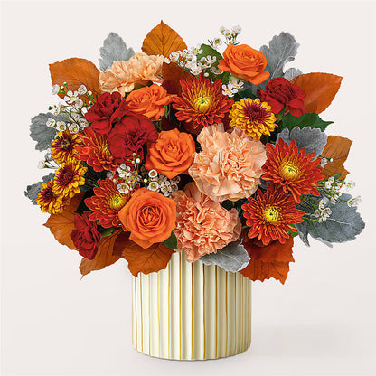 Merlot Bouquet with Ivory Vase –  Double D Flower Shop, Mercedes TX