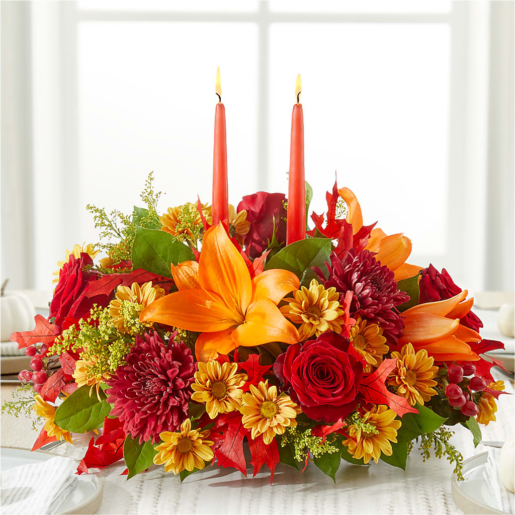 Autumn's Embrace Centerpiece –  Double D Flower Shop, Mercedes TX