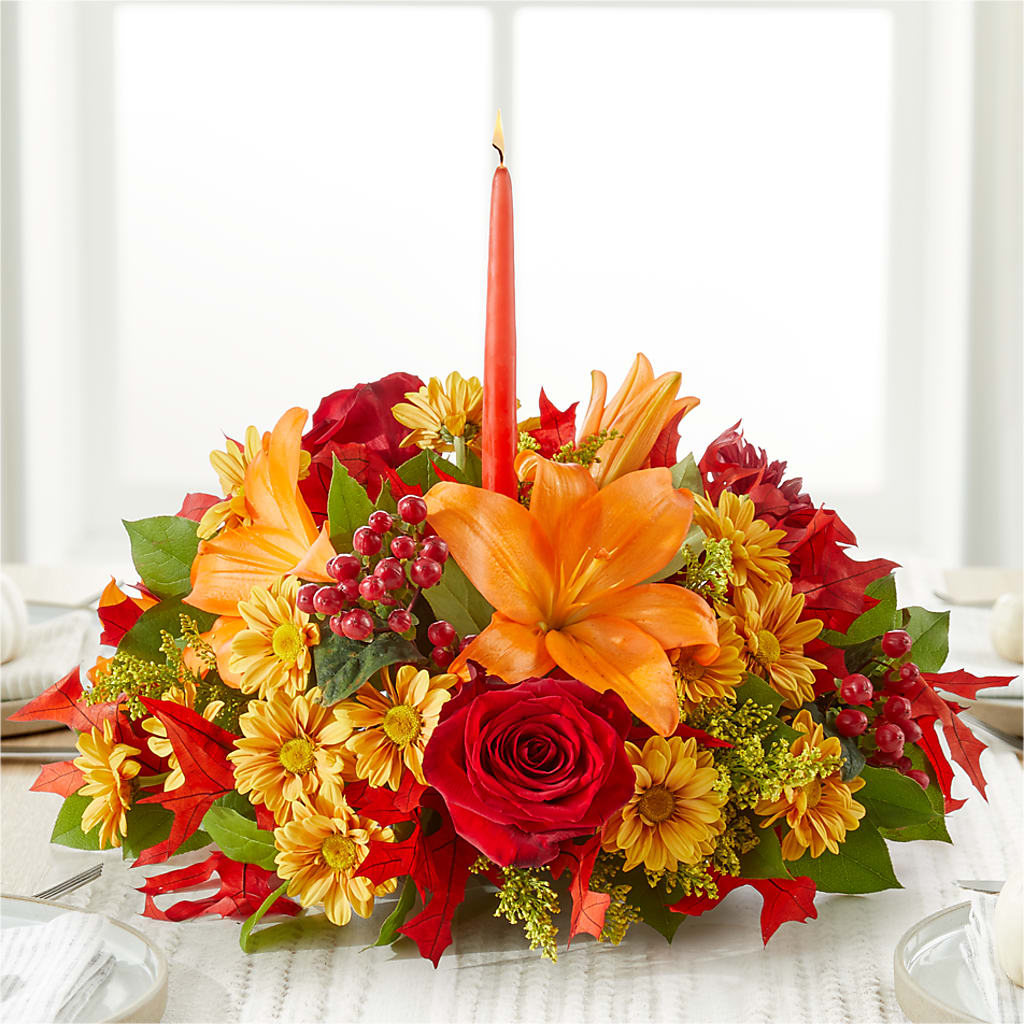Autumn's Embrace Centerpiece –  Double D Flower Shop, Mercedes TX